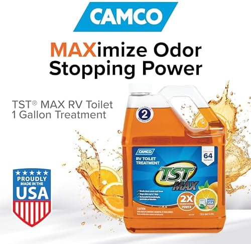 Camco TST MAX RV Toilet Treatment 1 Gallon - Orange Scent - Made in the USA