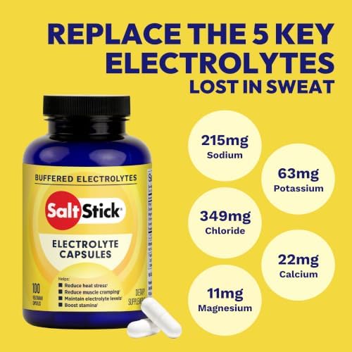 SaltStick Sugar Free Electrolytes Salt Pills 0 Calories 0 Sugar 100 Count