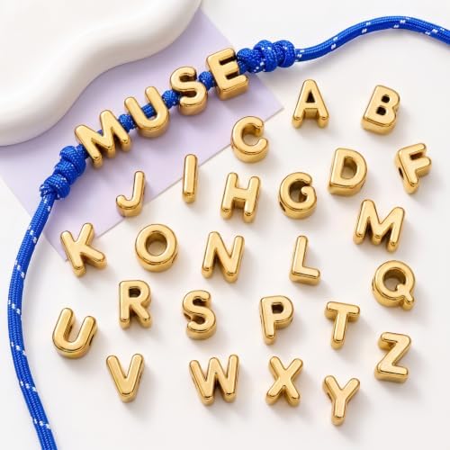 OVRUNS 52PCS A-Z Letter Beads Horizontal Hole Acrylic DIY Alphabet BagCharm