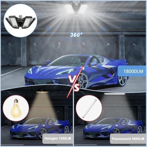 Aoretic LED Garage Lights 180W 18000LM 6500K, 2 Pack