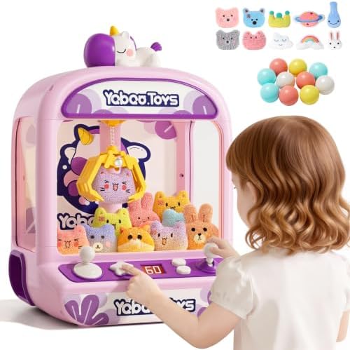 Mini Claw Machine for Kids,Unicorns Arcade Machine with 60-Second Countdown