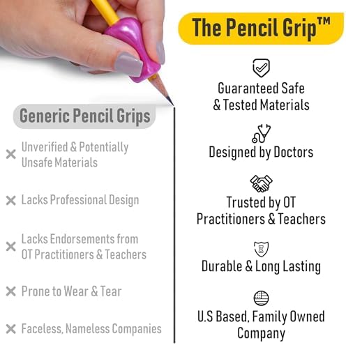 The Pencil Grip Original Pencil Grippers 6 Pcs, Improves Kids Handwriting