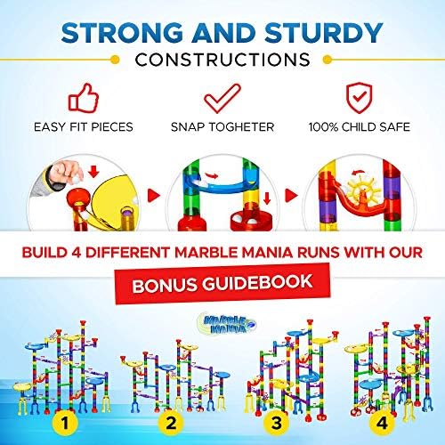 Marble Mania Marble Run - Marble Runs for Kids - 162 Piece Plus Storage Tub