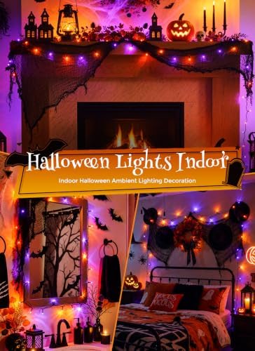Brightown 4 Pack Battery Operated Halloween Lights, 17FT String Lights