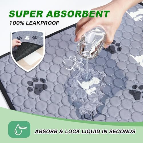 Washable Pee Pads for Dogs, Waterproof, 18 x 24 In, 4 Pack, Gray