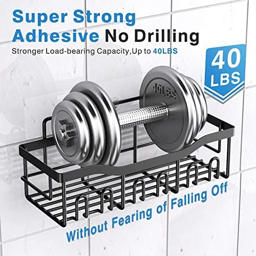 EUDELE Adhesive Shower Caddy, 5 Pack Rustproof Stainless Steel Bath Organizers With Large