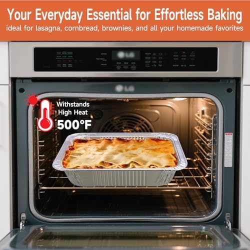 30 Pack 9x13 Aluminum Pans, Disposable Half Size Foil Pans
