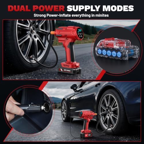 Tire inflator Portable Air Compressor - 160PSI &21V Battery Tire Pump