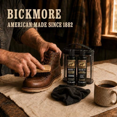 Leather Care Kit, Bick 1 Leather Cleaner, Bick 4 Conditioner, Brush & Cloth