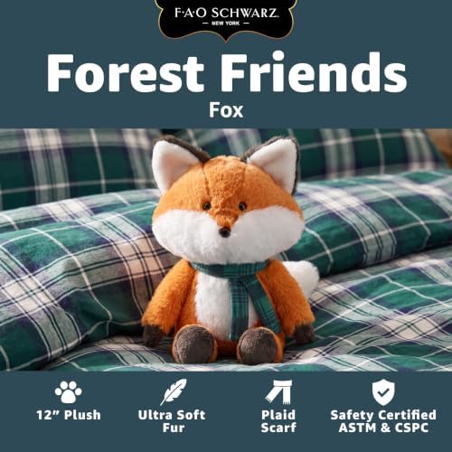 FAO Schwarz 12” Forest Friends Fox Plush Stuffed Animal for Kids