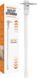 Outlet Extender Stick with 2 USB-A & 2 USB-C,6 AC Outlets,24"-34" Extension