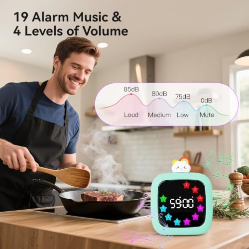 Digital Visual Timer for Kids, 99-Minute Countdown, Rechargeable