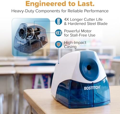 Bostitch Electric Pencil Sharpener, Standard Pencils, Blue