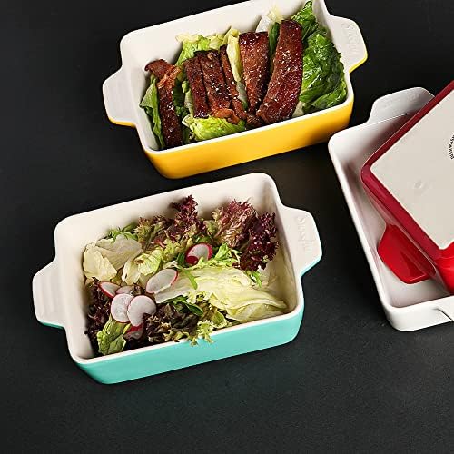 Sweejar Ceramic Baking Dish, Rectangular Small Baking Pan with Double Handles