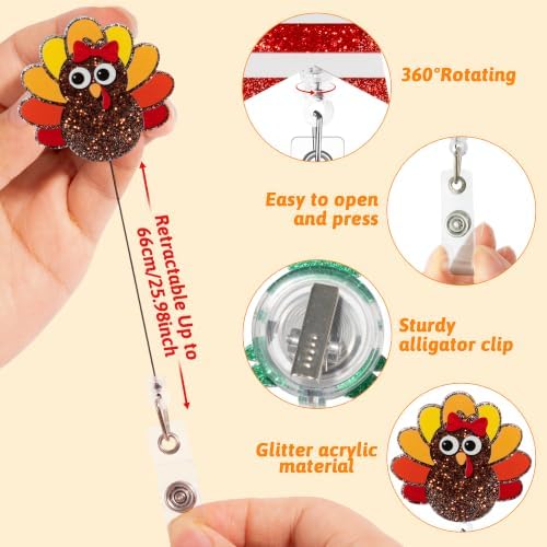 Happy Holiday Badge Reels, 8Pcs Nurse Doctor Seasonal Badge Holders