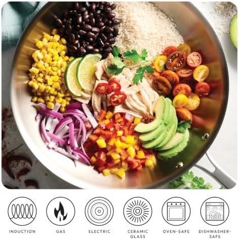 Tramontina Signature Tri-Ply Clad Stainless Steel 12-Inch Large Frying Pan
