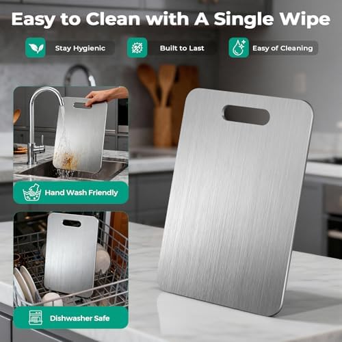 Katori Titanium Cutting Board - Upgraded 100% Pure Titanium Cutting Boards for Kitchen
