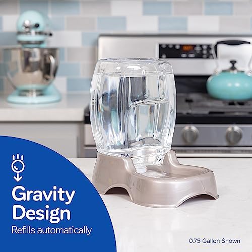 Petmate Pet Cafe Gravity Water Dispenser, 0.75 GAL, Pearl Gray