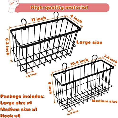 2PCS Rabbit Hay Feeder,Bunny Hay Feeder Rack with Metal Frame for Guinea Pig Chinchilla