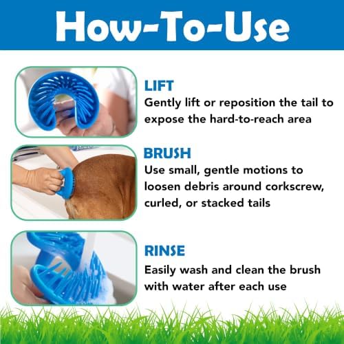 Squishface Nub Brush – Corkscrew Tail Dog Brush for Bulldogs Silicone Grooming Brush for