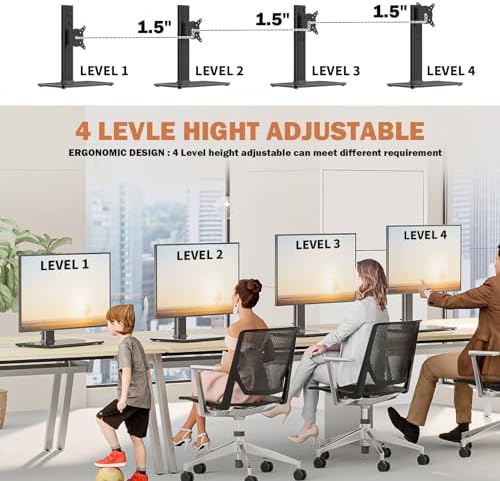 Single LCD Computer Monitor Free-Standing Desk Stand Mount Riser for 13 inch to 32 inch