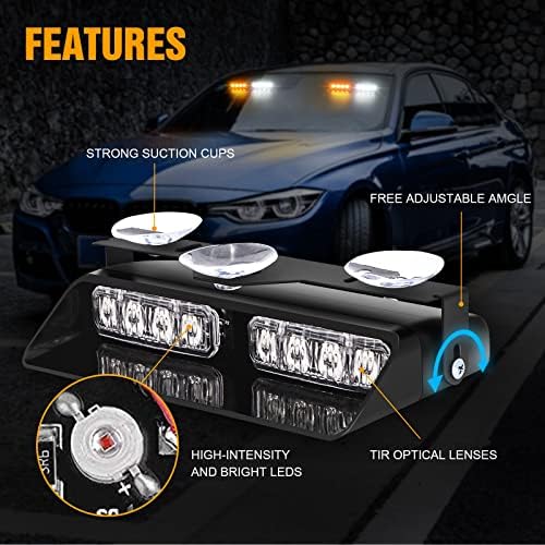 2 in 1 Dash Strobe Lights Interior LED Windshield Lights