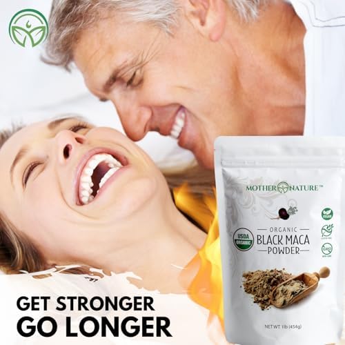 MNO Organic Raw Black Maca Root Powder, Peruvian, Energy & Endurance, 16oz