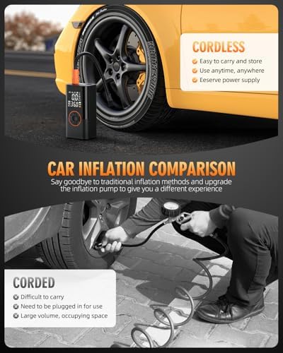 Tire Inflator Portable Air Compressor, 150 PSI Tire Inflator with LCD Digital Display