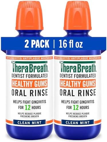 TheraBreath Healthy Gums Oral Rinse, Clean Mint, 16 fl oz, 2-Pack