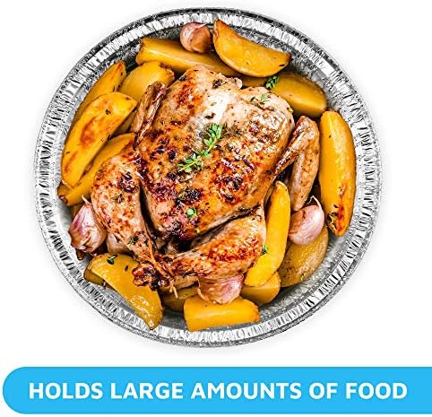 MontoPack 9” Round Aluminum Foil Pans with Clear Lids