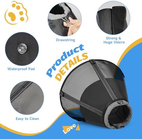 Mesh Dog Cone Collar Soft to Stop Licking Surgery Recovery Alternative