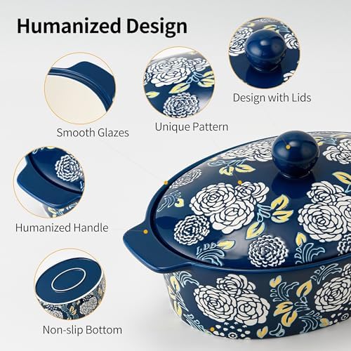 Ceramic Casserole Dish With Lid, Casserole Dishes for Oven