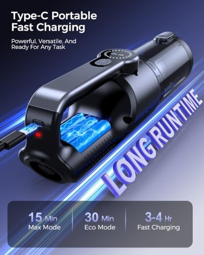 Cordless Handheld Vacuum Cleaner, 2-in-1 Vacuum & Blower, 36000Pa Suction Brushless Motor