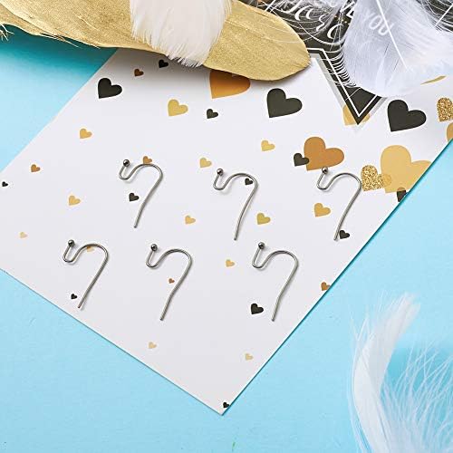 300-Piece Hypoallergenic 316 Stainless Steel French Hook Ball Dot Ear Wires 22x12x2mm