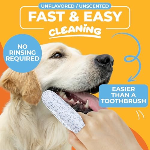 Paw Science Dog & Cat Teeth Cleaning Wipes - Dental Finger Wipes for Cats & Dogs