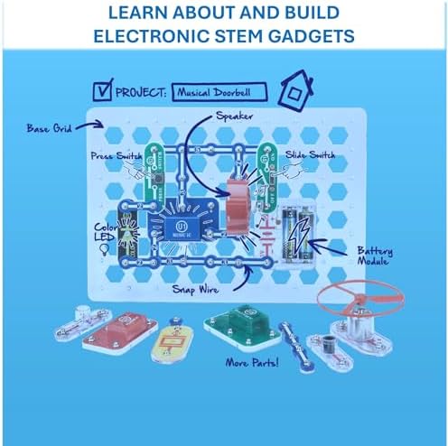 SNAP CIRCUITS Jr. SC-100 STEM Electronics Kit, 100+ Projects, Ages 8+