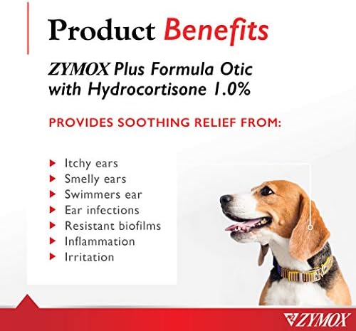 Zymox Advanced Formula Otic Plus Enzymatic Ear Solution for Dogs and Cats