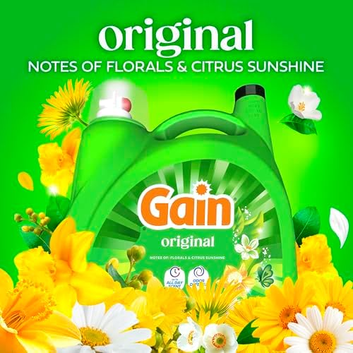 Gain Liquid Laundry Detergent, Now with Odor Defense, Original Scent, 132 fl oz, 100 Loads