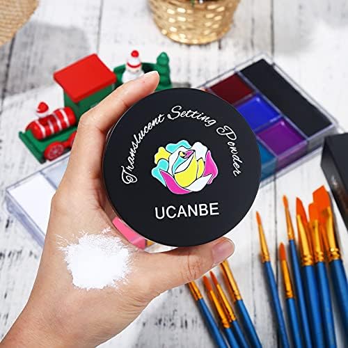 UCANBE Athena Face Body Paint Oil Palette + Translucent Setting Powder + 10PCS Brushes