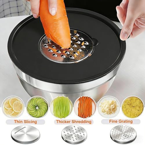 Thickened Heavy-Duty 26pcs Stainless Steel Bowl, Mixing Bowl Set with Lid