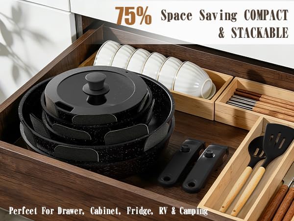 Umite Chef 21Pcs Pots and Pans Set Non Stick