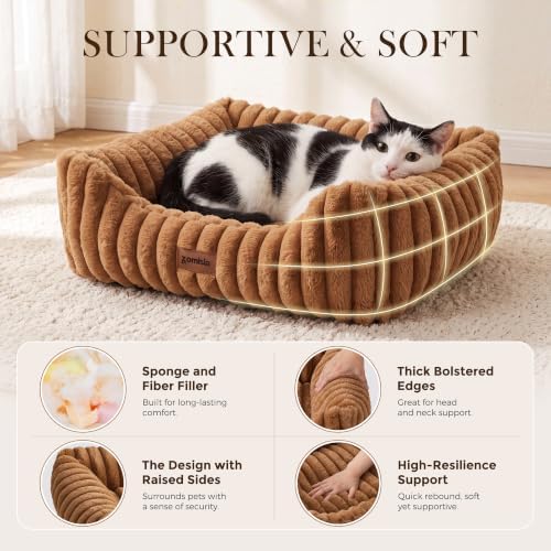 Orthopedic Large Cat Bed with Removable Washable Cover, 25x21''