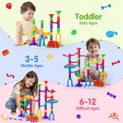 Marble Run, 109Pcs Marble Maze Game Building Toys for Kid