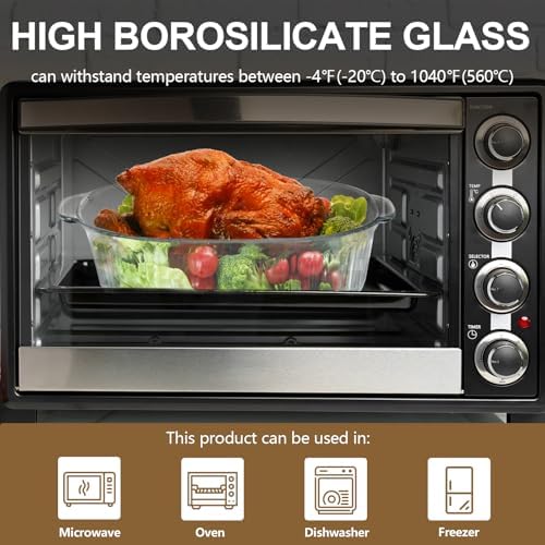 Luvan 2.8L/3Qt Glass Casserole Dish with Lid