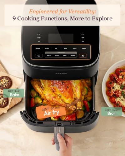 Cosori TurboBlaze Air Fryer, 9-in-1, 6 Qt, PFAS-Free Ceramic Coating