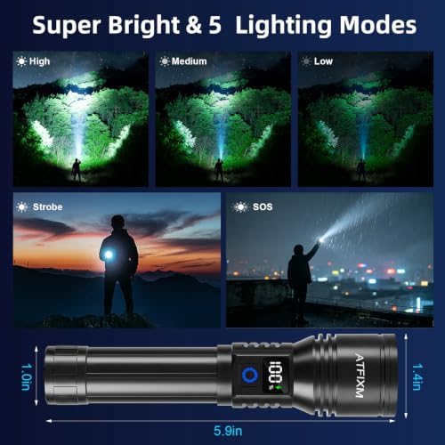 Rechargeable Flashlights High Lumens, Super Bright Flash Light 3Pack