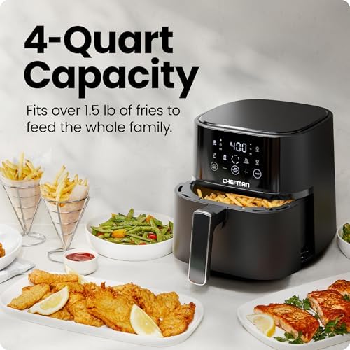 Chefman Air Fryer – 4 QT Compact Airfryer for Quick & Easy Meals in Minutes