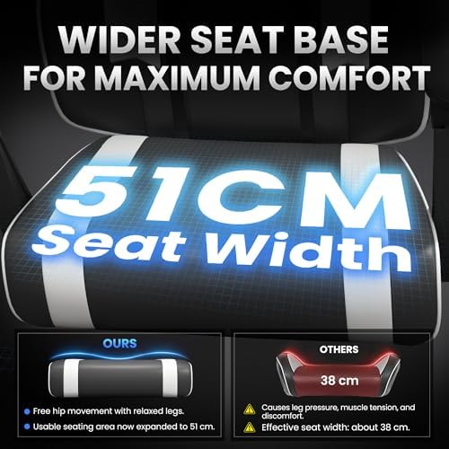Gaming Chair for Adults, Upgraded Ergonomic Gamer Chair, Arctic Black