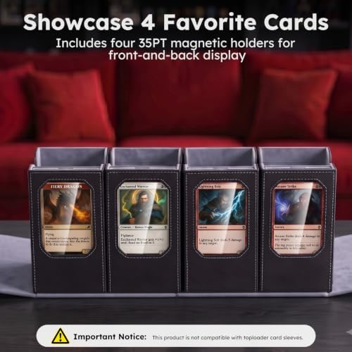 MTG Commander Deck Box, 4 Deck Card Storage Box with Handle