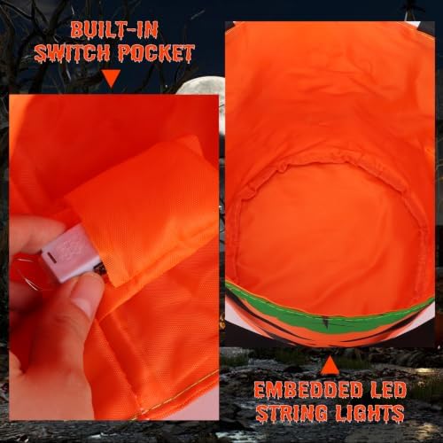Halloween Trick or Treat Candy Bags LED Light Up Pumpkin Bucket